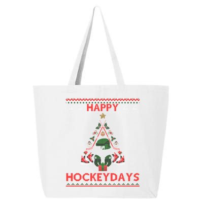 Happy Hockeydays Ice Hockey Christmas Tree Ugly Xmas Gift 25L Jumbo Tote