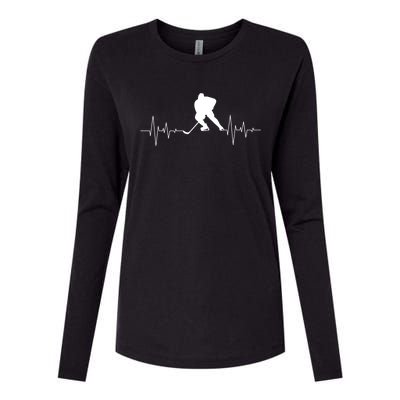 Hockey Heartbeat Ice Hockey Player Hockey Coach Gift Womens Cotton Relaxed Long Sleeve T-Shirt