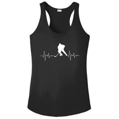 Hockey Heartbeat Ice Hockey Player Hockey Coach Gift Ladies PosiCharge Competitor Racerback Tank