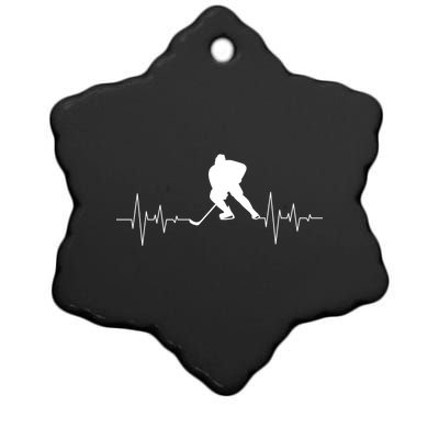 Hockey Heartbeat Ice Hockey Player Hockey Coach Gift Ceramic Star Ornament