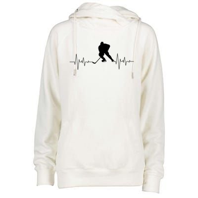 Hockey Heartbeat Ice Hockey Player Hockey Coach Gift Womens Funnel Neck Pullover Hood