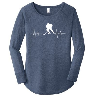 Hockey Heartbeat Ice Hockey Player Hockey Coach Gift Women's Perfect Tri Tunic Long Sleeve Shirt