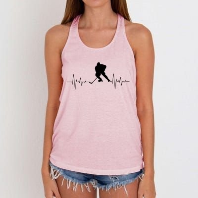 Hockey Heartbeat Ice Hockey Player Hockey Coach Gift Women's Knotted Racerback Tank