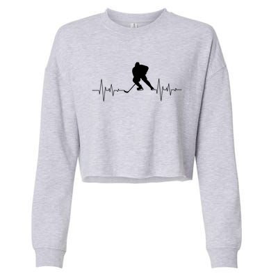 Hockey Heartbeat Ice Hockey Player Hockey Coach Gift Cropped Pullover Crew