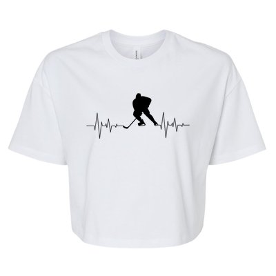 Hockey Heartbeat Ice Hockey Player Hockey Coach Gift Bella+Canvas Jersey Crop Tee