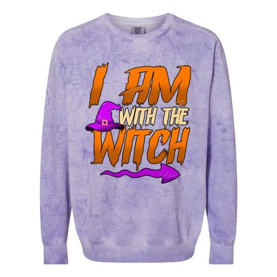 Happy Halloween I Am With The Witch Cool Gift Colorblast Crewneck Sweatshirt