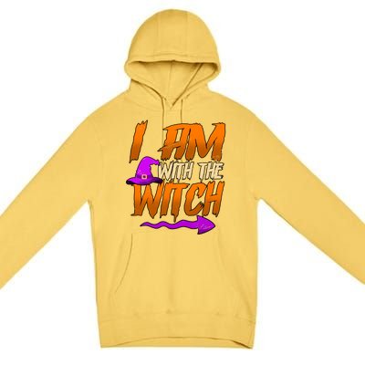 Happy Halloween I Am With The Witch Cool Gift Premium Pullover Hoodie