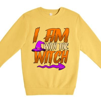 Happy Halloween I Am With The Witch Cool Gift Premium Crewneck Sweatshirt