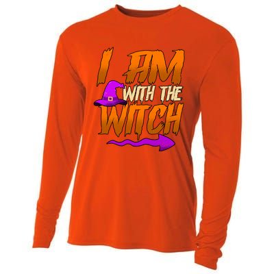 Happy Halloween I Am With The Witch Cool Gift Cooling Performance Long Sleeve Crew