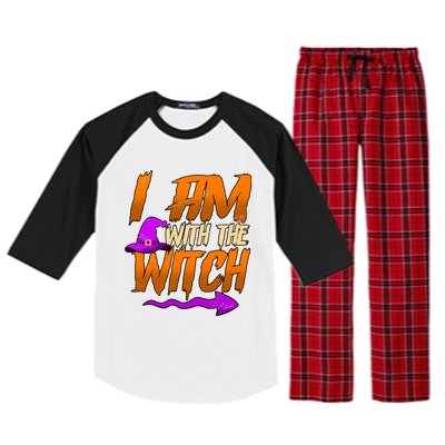 Happy Halloween I Am With The Witch Cool Gift Raglan Sleeve Pajama Set