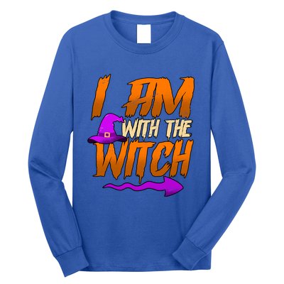 Happy Halloween I Am With The Witch Cool Gift Long Sleeve Shirt