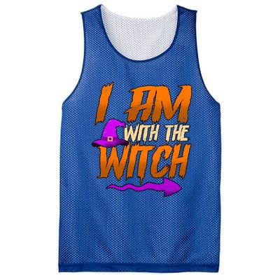 Happy Halloween I Am With The Witch Cool Gift Mesh Reversible Basketball Jersey Tank