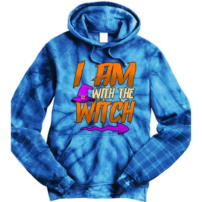 Happy Halloween I Am With The Witch Cool Gift Tie Dye Hoodie