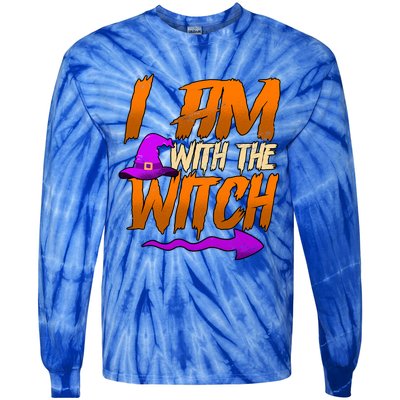 Happy Halloween I Am With The Witch Cool Gift Tie-Dye Long Sleeve Shirt