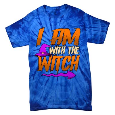 Happy Halloween I Am With The Witch Cool Gift Tie-Dye T-Shirt