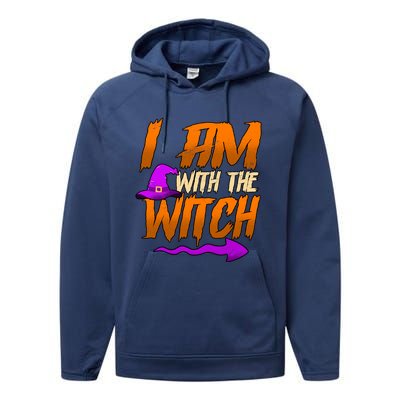 Happy Halloween I Am With The Witch Cool Gift Performance Fleece Hoodie