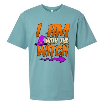 Happy Halloween I Am With The Witch Cool Gift Sueded Cloud Jersey T-Shirt