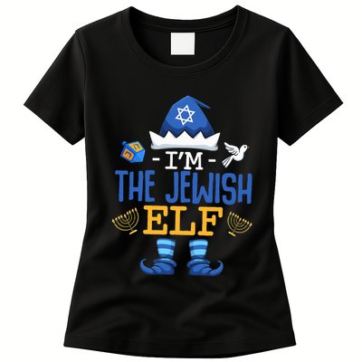 Happy Hanukkah Jewish Elf Family Funny Christmas Pajama Womens T-Shirt