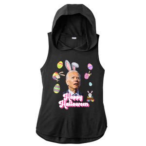 Happy Halloween Joe Biden Funny Easter Ladies PosiCharge Tri-Blend Wicking Draft Hoodie Tank