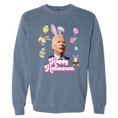 Happy Halloween Joe Biden Funny Easter Garment-Dyed Sweatshirt