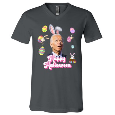 Happy Halloween Joe Biden Funny Easter V-Neck T-Shirt