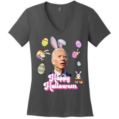 Happy Halloween Joe Biden Funny Easter Women's V-Neck T-Shirt
