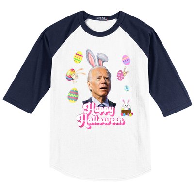 Happy Halloween Joe Biden Funny Easter Baseball Sleeve Shirt