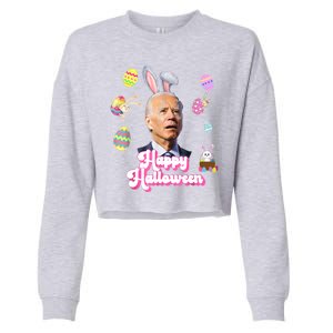 Happy Halloween Joe Biden Funny Easter Cropped Pullover Crew