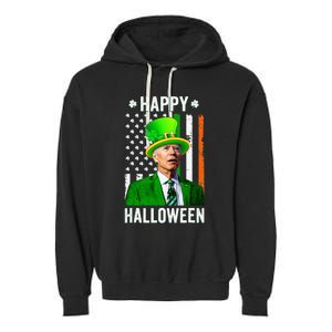 Happy Halloween Joe Biden St Patricks Day Leprechaun Hat  Garment-Dyed Fleece Hoodie