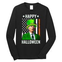 Happy Halloween Joe Biden St Patricks Day Leprechaun Hat  Long Sleeve Shirt