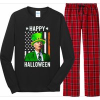 Happy Halloween Joe Biden St Patricks Day Leprechaun Hat  Long Sleeve Pajama Set