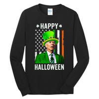 Happy Halloween Joe Biden St Patricks Day Leprechaun Hat  Tall Long Sleeve T-Shirt