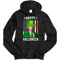 Happy Halloween Joe Biden St Patricks Day Leprechaun Hat  Tie Dye Hoodie