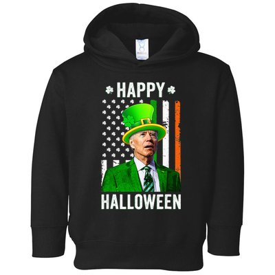 Happy Halloween Joe Biden St Patricks Day Leprechaun Hat  Toddler Hoodie