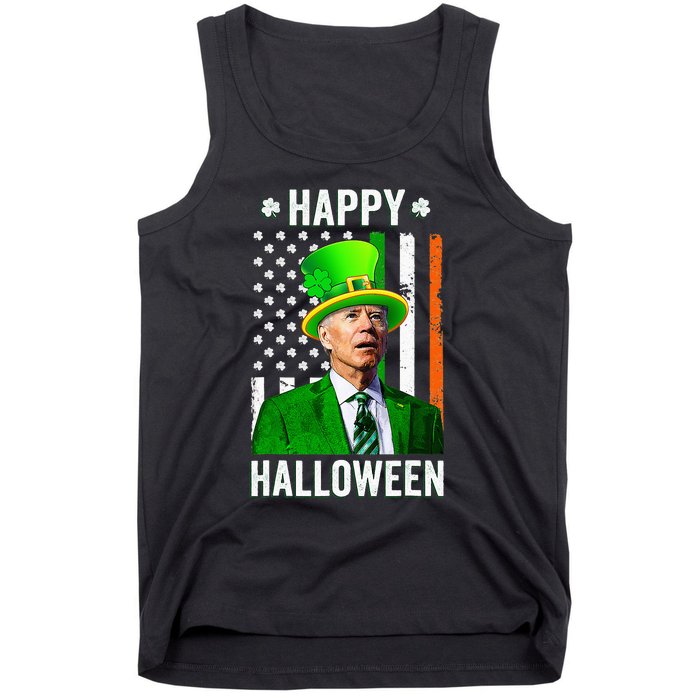 Happy Halloween Joe Biden St Patricks Day Leprechaun Hat  Tank Top