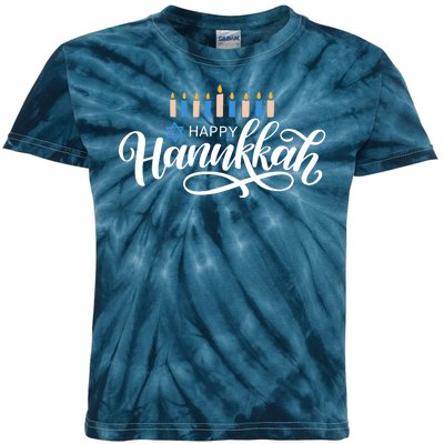 Happy Hanukkah Jewish Holiday Gift Kids Tie-Dye T-Shirt