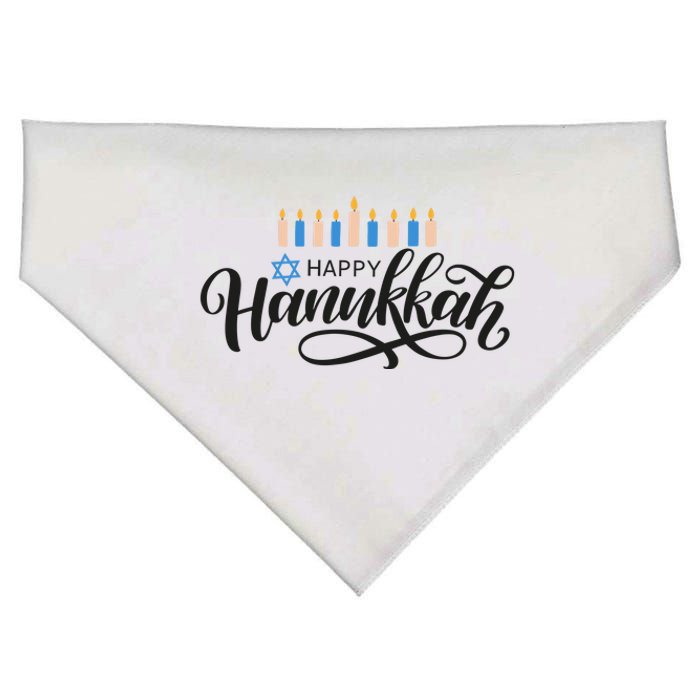 Happy Hanukkah Jewish Holiday Gift USA-Made Doggie Bandana