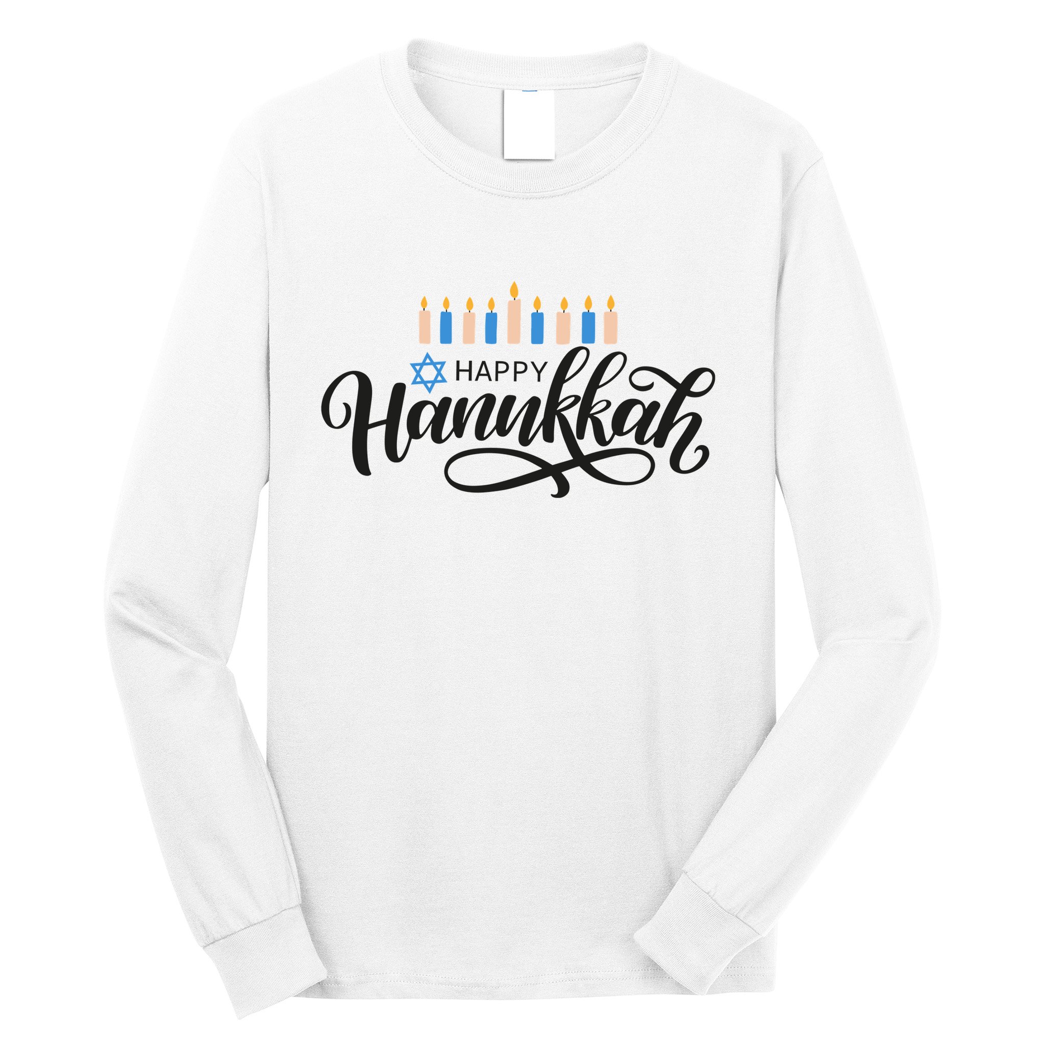 Happy Hanukkah Jewish Holiday Gift Long Sleeve Shirt