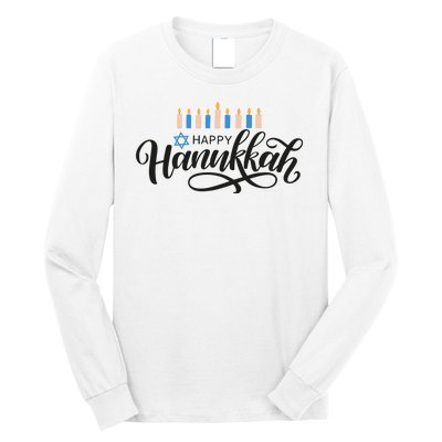 Happy Hanukkah Jewish Holiday Gift Long Sleeve Shirt