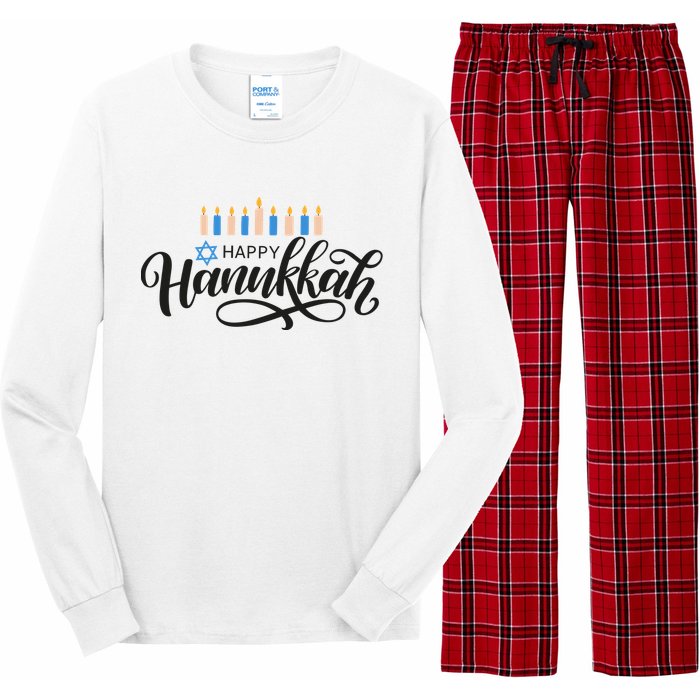 Happy Hanukkah Jewish Holiday Gift Long Sleeve Pajama Set