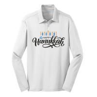 Happy Hanukkah Jewish Holiday Gift Silk Touch Performance Long Sleeve Polo