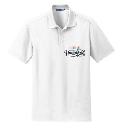 Happy Hanukkah Jewish Holiday Gift Dry Zone Grid Polo