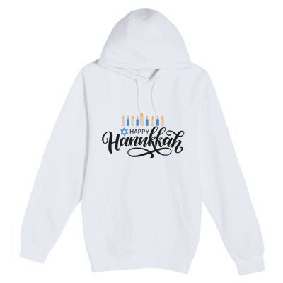 Happy Hanukkah Jewish Holiday Gift Premium Pullover Hoodie