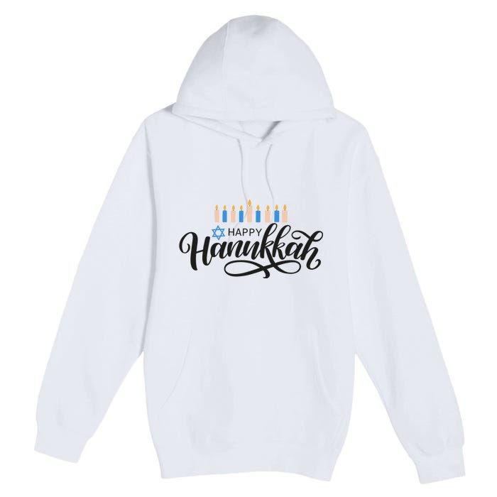 Happy Hanukkah Jewish Holiday Gift Premium Pullover Hoodie