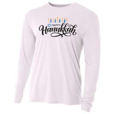 Happy Hanukkah Jewish Holiday Gift Cooling Performance Long Sleeve Crew