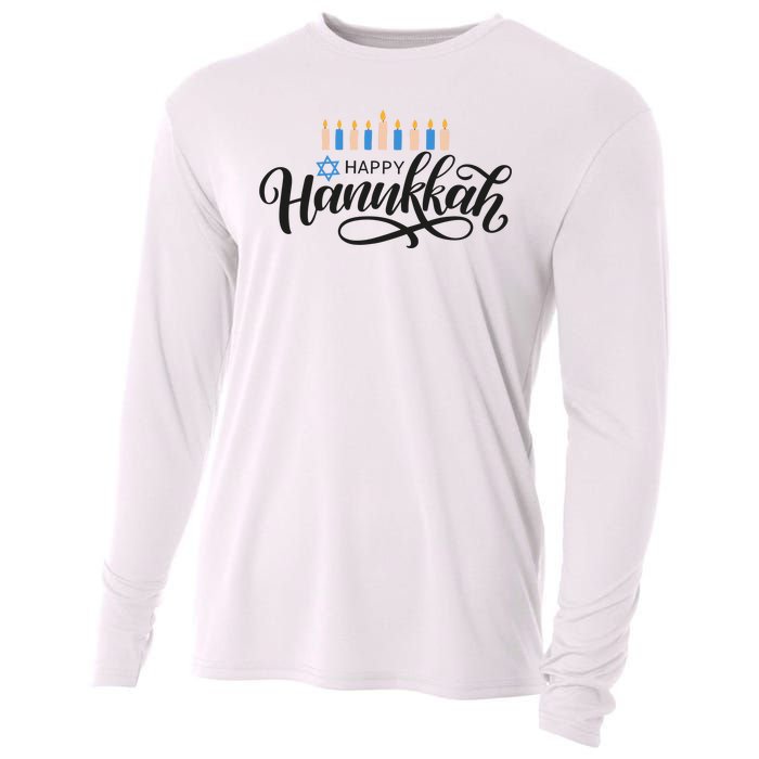 Happy Hanukkah Jewish Holiday Gift Cooling Performance Long Sleeve Crew