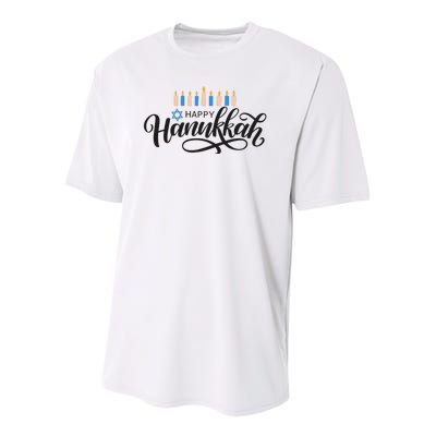 Happy Hanukkah Jewish Holiday Gift Youth Performance Sprint T-Shirt