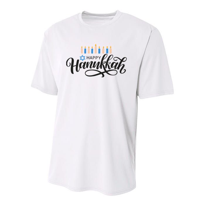 Happy Hanukkah Jewish Holiday Gift Youth Performance Sprint T-Shirt