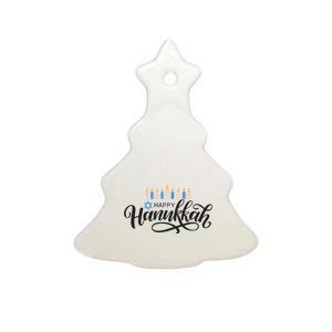 Happy Hanukkah Jewish Holiday Gift Ceramic Tree Ornament