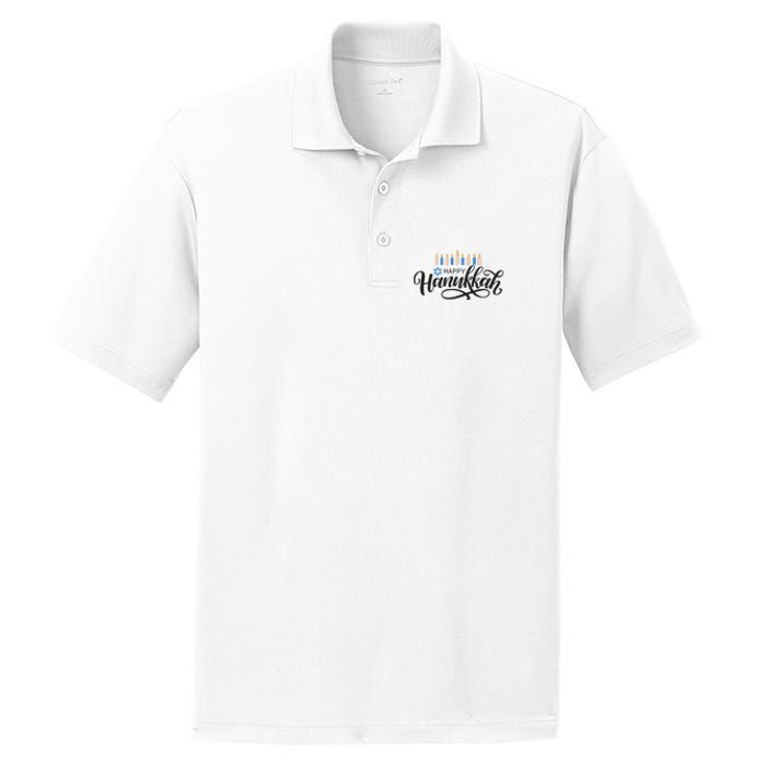 Happy Hanukkah Jewish Holiday Gift PosiCharge RacerMesh Polo